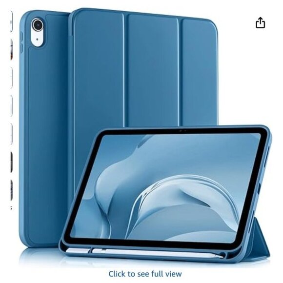 Blue Slim Folio Case With Trifold Stand For iPad Air 10th/11th Gen - Picture 1 of 6